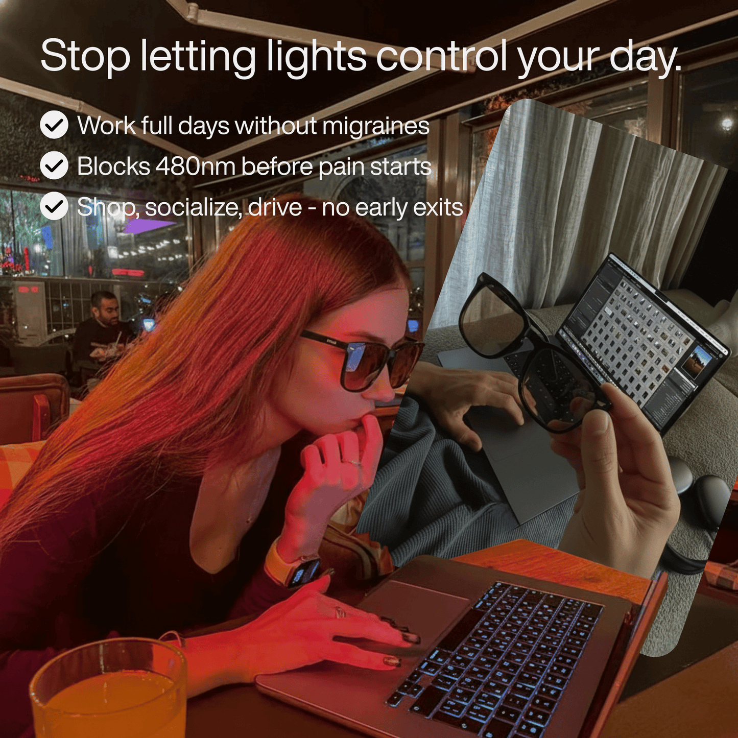 FL-41 Amber Tint Migraine Glasses